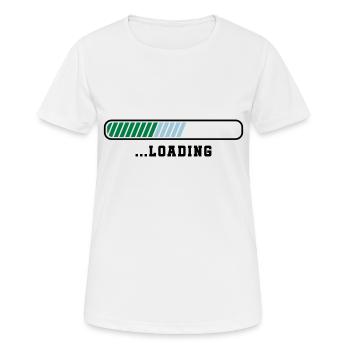 loading - Frauen T-Shirt atmungsaktiv - Weiß - Vorne - AI Model Female 172 dark (172cm)