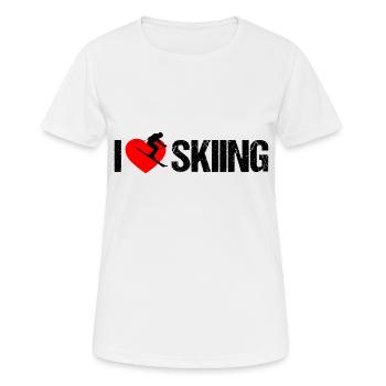 I love skiing - Frauen T-Shirt atmungsaktiv - Weiß - Vorne - AI Model Female 172 dark (172cm)