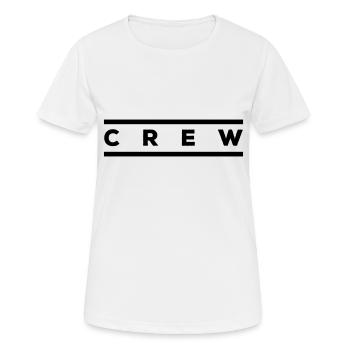crew - Frauen T-Shirt atmungsaktiv - Weiß - Vorne - AI Model Female 172 dark (172cm)