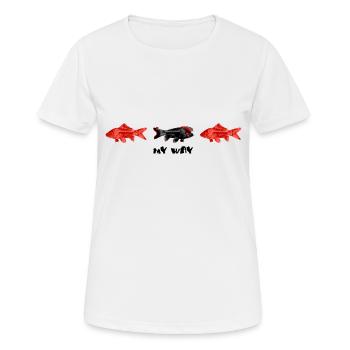 Ma façon de poisson rouge - T-shirt respirant Femme - blanc - Devant - AI Model Female 172 dark (172cm)