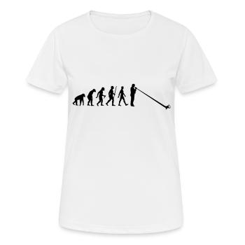 Evolution Alpenhorn - Frauen T-Shirt atmungsaktiv - Weiß - Vorne - AI Model Female 172 dark (172cm)