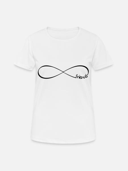 Infinity friends - Freundschaftssymbol Freunde - Dame T-shirt svedtransporterende - hvid