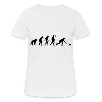 Kegeln Evolution - Frauen T-Shirt atmungsaktiv - Weiß - Vorne - AI Model Female 172 dark (172cm)