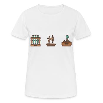 Retro Science Icon Set - T-shirt respirant Femme - blanc - Devant - AI Model Female 172 dark (172cm)