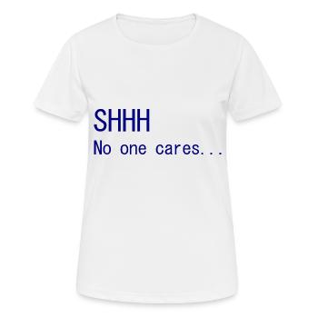 Personne ne s'en soucie - T-shirt respirant Femme - blanc - Devant - AI Model Female 172 dark (172cm)