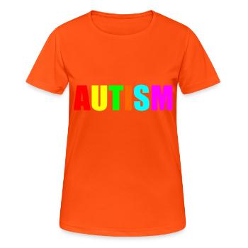 Autismus-Zitat - Frauen T-Shirt atmungsaktiv - Neonorange - Vorne - AI Model Female 172 dark (172cm)