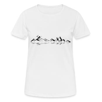 BERGE Gebirge Landschaft Silhouette Panorama - Frauen T-Shirt atmungsaktiv - Weiß - Vorne - AI Model Female 172 dark (172cm)