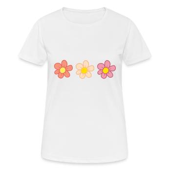 Fleurs - T-shirt respirant Femme - blanc - Devant - AI Model Female 172 dark (172cm)