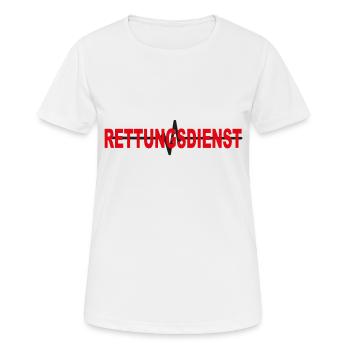 Rettungsdienst mit EKG - Frauen T-Shirt atmungsaktiv - Weiß - Vorne - AI Model Female 172 dark (172cm)