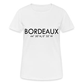 Bordeaux - France - Coordinates Latitude Longitude - Women's Breathable T-Shirt - white - Front - AI Model Female 172 dark (172cm)