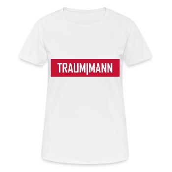 Traummann - Frauen T-Shirt atmungsaktiv - Weiß - Vorne - AI Model Female 172 dark (172cm)