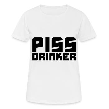 Piss Drinker - Frauen T-Shirt atmungsaktiv - Weiß - Vorne - AI Model Female 172 dark (172cm)