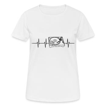 Plattenspieler Herzfrequenz - Frauen T-Shirt atmungsaktiv - Weiß - Vorne - AI Model Female 172 dark (172cm)
