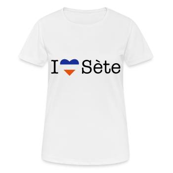 I love Sète - Frauen T-Shirt atmungsaktiv - Weiß - Vorne - AI Model Female 172 dark (172cm)