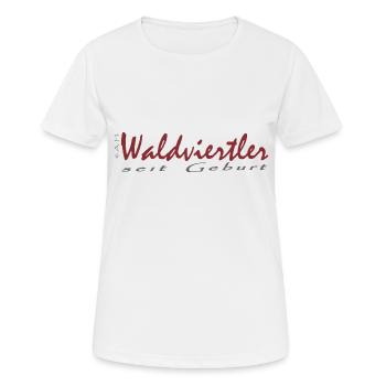 Waldviertel résident depuis la naissance - T-shirt respirant Femme - blanc - Devant - AI Model Female 172 dark (172cm)
