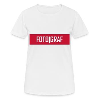 Fotograf - Frauen T-Shirt atmungsaktiv - Weiß - Vorne - AI Model Female 172 dark (172cm)