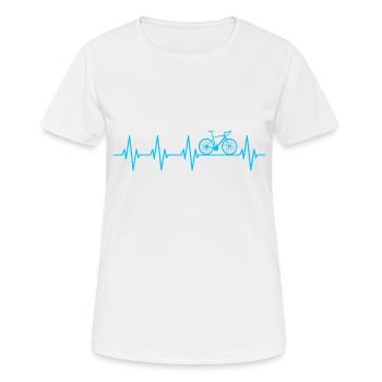 Fahrrad Herzschlag Pulsschlag - Frauen T-Shirt atmungsaktiv - Weiß - Vorne - AI Model Female 172 dark (172cm)