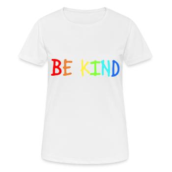 Freundlich sein - Frauen T-Shirt atmungsaktiv - Weiß - Vorne - AI Model Female 172 dark (172cm)