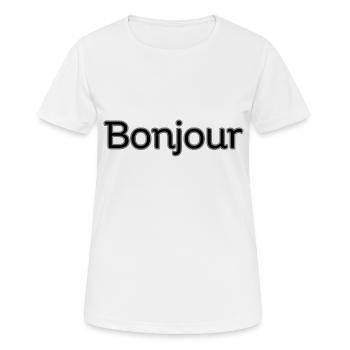 Hallo - Frauen T-Shirt atmungsaktiv - Weiß - Vorne - AI Model Female 172 dark (172cm)