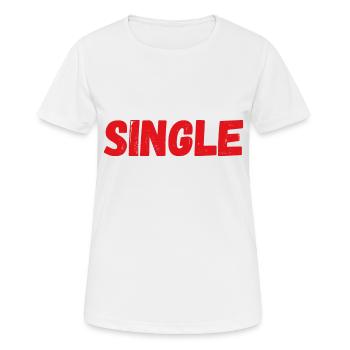 Single - Frauen T-Shirt atmungsaktiv - Weiß - Vorne - AI Model Female 172 dark (172cm)