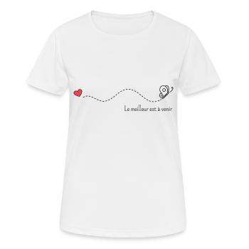 Le meilleur est à venir - T-shirt respirant Femme - blanc - Devant - AI Model Female 172 dark (172cm)