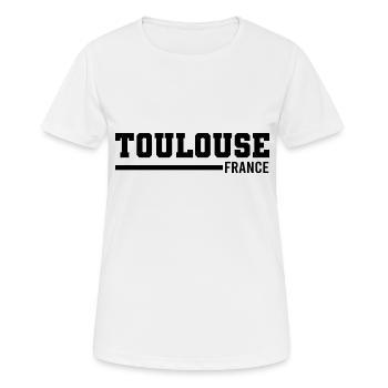 Toulouse | Frankreich - Frauen T-Shirt atmungsaktiv - Weiß - Vorne - AI Model Female 172 dark (172cm)
