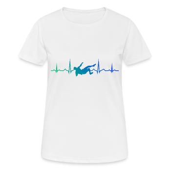 Boulder Kletterer Bouldern Klettern Herren - Frauen T-Shirt atmungsaktiv - Weiß - Vorne - AI Model Female 172 dark (172cm)