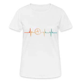 Geocaching-Herzschlag - Frauen T-Shirt atmungsaktiv - Weiß - Vorne - AI Model Female 172 dark (172cm)