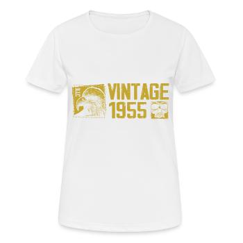 Jahrgang 1955 Retro Jubiläumsgeschenk 1955 - Frauen T-Shirt atmungsaktiv - Weiß - Vorne - AI Model Female 172 dark (172cm)
