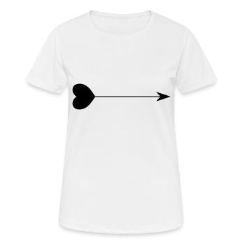 Herz-Pfeil - Frauen T-Shirt atmungsaktiv - Weiß - Vorne - AI Model Female 172 dark (172cm)