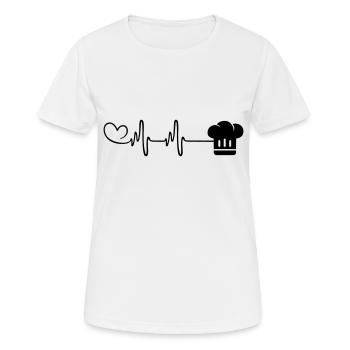 Toque de chef Pulse Heartbeat - T-shirt respirant Femme - blanc - Devant - AI Model Female 172 dark (172cm)