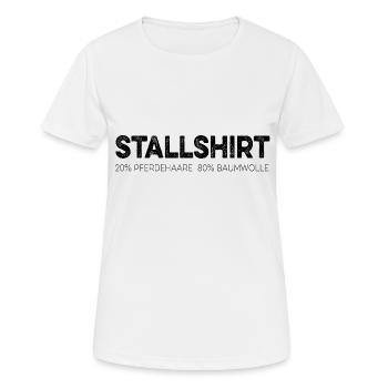 Stall Pferd Pferdeliebe Reiterin lustig - Frauen T-Shirt atmungsaktiv - Weiß - Vorne - AI Model Female 172 dark (172cm)