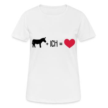 Esel plus ich gleich Liebe - Frauen T-Shirt atmungsaktiv - Weiß - Vorne - AI Model Female 172 dark (172cm)