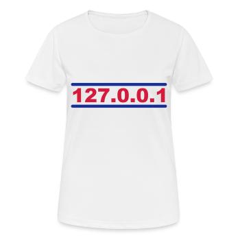 127.0.0.1 - T-shirt respirant Femme - blanc - Devant - AI Model Female 172 dark (172cm)