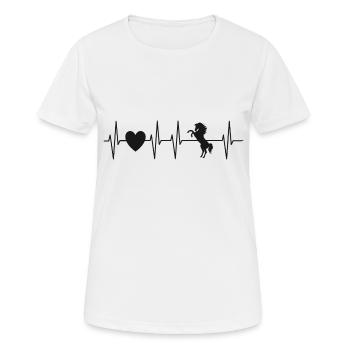 Herzschlag steigendes Pferd - Geschenkidee Pferd - Frauen T-Shirt atmungsaktiv - Weiß - Vorne - AI Model Female 172 dark (172cm)