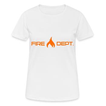 fire department flame - Fire brigade blaze - Women's Breathable T-Shirt - white - Front - AI Model Female 172 dark (172cm)