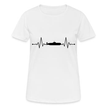 U Boot Marine Herzschlag - Frauen T-Shirt atmungsaktiv - Weiß - Vorne - AI Model Female 172 dark (172cm)