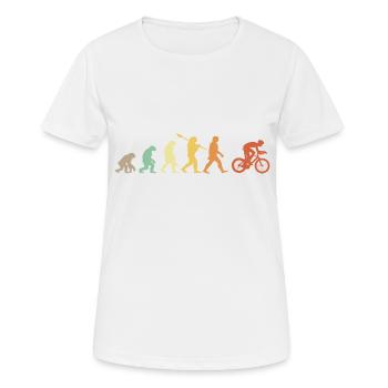 Evolution Cycliste Geschenkidee - Frauen T-Shirt atmungsaktiv - Weiß - Vorne - AI Model Female 172 dark (172cm)
