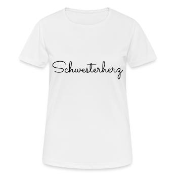 Schwesterherz - Frauen T-Shirt atmungsaktiv - Weiß - Vorne - AI Model Female 172 dark (172cm)