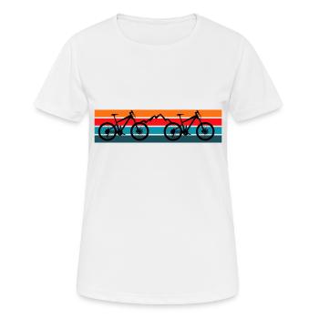 Mountain Bike Mountain Bike Mountain Bike Retro - Women's Breathable T-Shirt - white - Front - AI Model Female 172 dark (172cm)