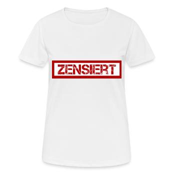 Zensiert Zensurbalken Design - Frauen T-Shirt atmungsaktiv - Weiß - Vorne - AI Model Female 172 dark (172cm)