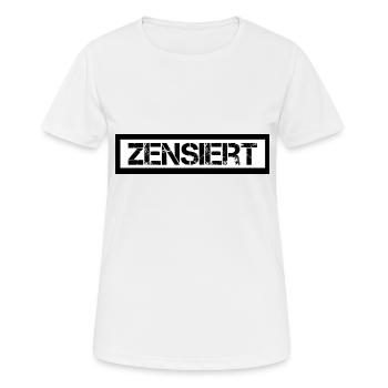 Zensiert Zensurbalken Design Schwarz Weiß - Frauen T-Shirt atmungsaktiv - Weiß - Vorne - AI Model Female 172 dark (172cm)