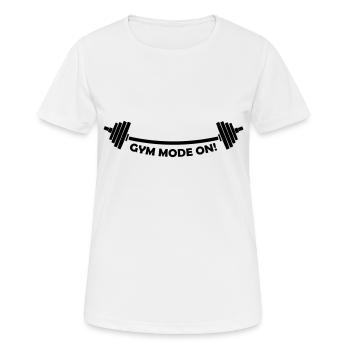Gym Mode on - Women's Breathable T-Shirt - white - Front - AI Model Female 172 dark (172cm)