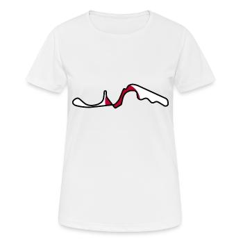Japan Rennstrecke mit Flagge - Frauen T-Shirt atmungsaktiv - Weiß - Vorne - AI Model Female 172 dark (172cm)