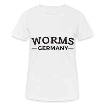 Worms Germany Heimat Geschenkidee - Frauen T-Shirt atmungsaktiv - Weiß - Vorne - AI Model Female 172 dark (172cm)