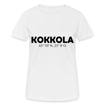 Kokkola - Finland - Coordinates Longitude Latitude - Frauen T-Shirt atmungsaktiv - Weiß - Vorne - AI Model Female 172 dark (172cm)