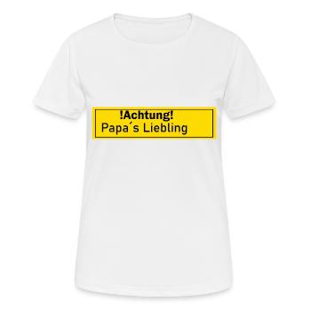Papas Liebling Lieblinge Geschenk Geschenkidee Dad - Frauen T-Shirt atmungsaktiv - Weiß - Vorne - AI Model Female 172 dark (172cm)