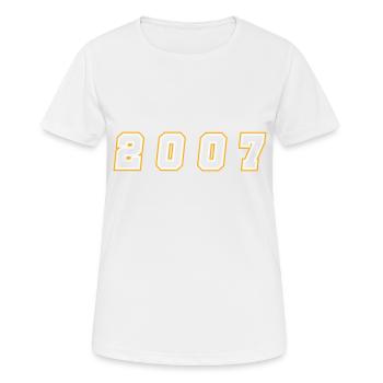 Numéro de l’année 2007 - T-shirt respirant Femme - blanc - Devant - AI Model Female 172 dark (172cm)