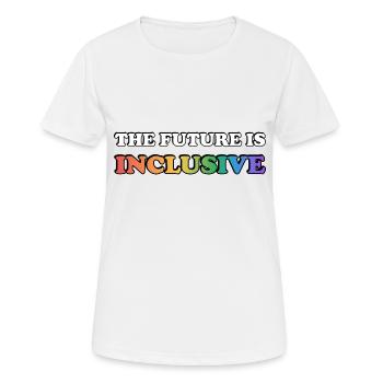 The Future Is Inclusive LGBT Pride Rainbow - Women's Breathable T-Shirt - white - Front - AI Model Female 172 dark (172cm)