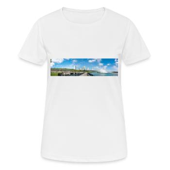 Die Skyline von Niagara City und das Panorama der Niagarafälle - Frauen T-Shirt atmungsaktiv - Weiß - Vorne - AI Model Female 172 dark (172cm)